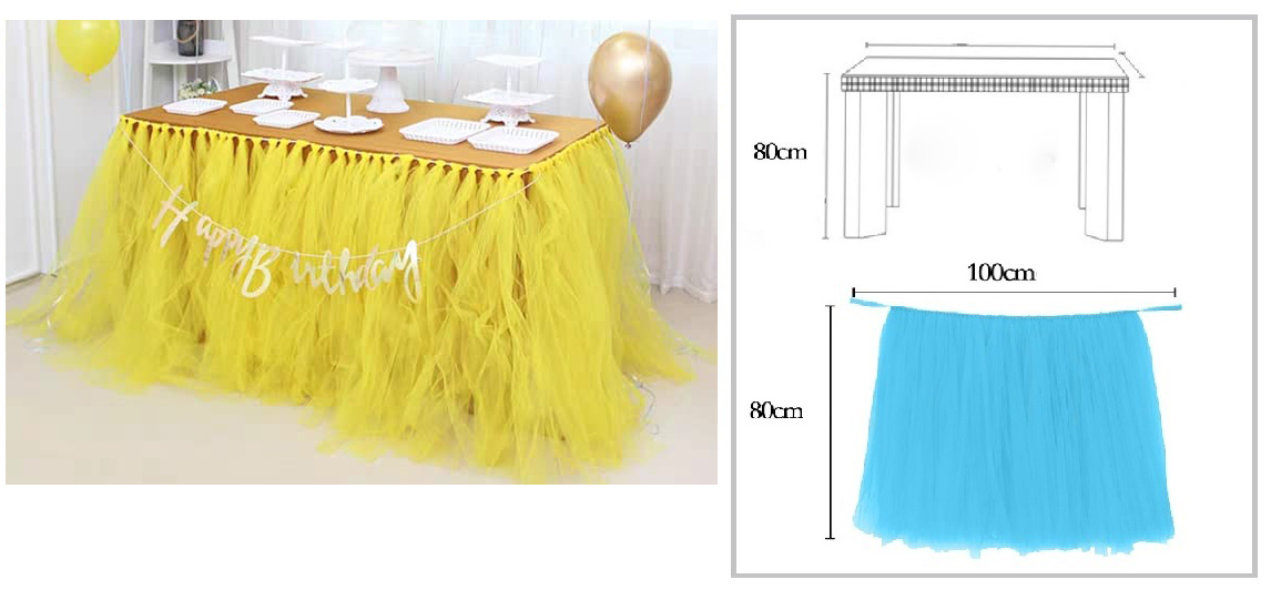 YELLOW Colour TUTU Table Skirt (1 METRE)